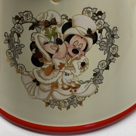 RARE Vintage Disney Victorian Mickey & Minnie Ceramic Jar Candle Lamp Shades SET - Picture 5 of 16